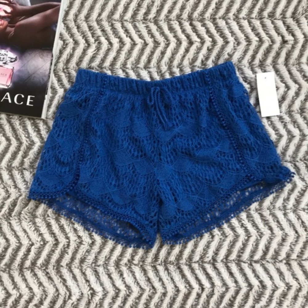 Jessica Simpson Girl's blue lace shorts-size XL (BNWT)